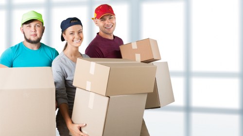 Person using an accessible moving services website on a laptop