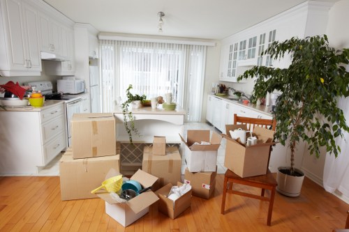 Removal van loading for a house move in North London