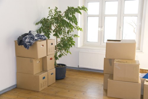 Charity donation items prepared during a Highbury house move