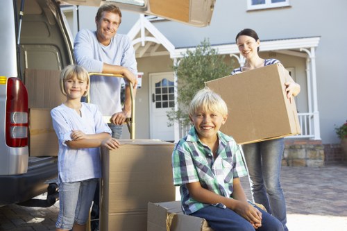 Loading furniture and boxes into a removal van for a Highbury move