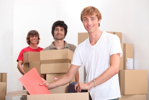 Local removal van arriving in Highbury during a scheduled move